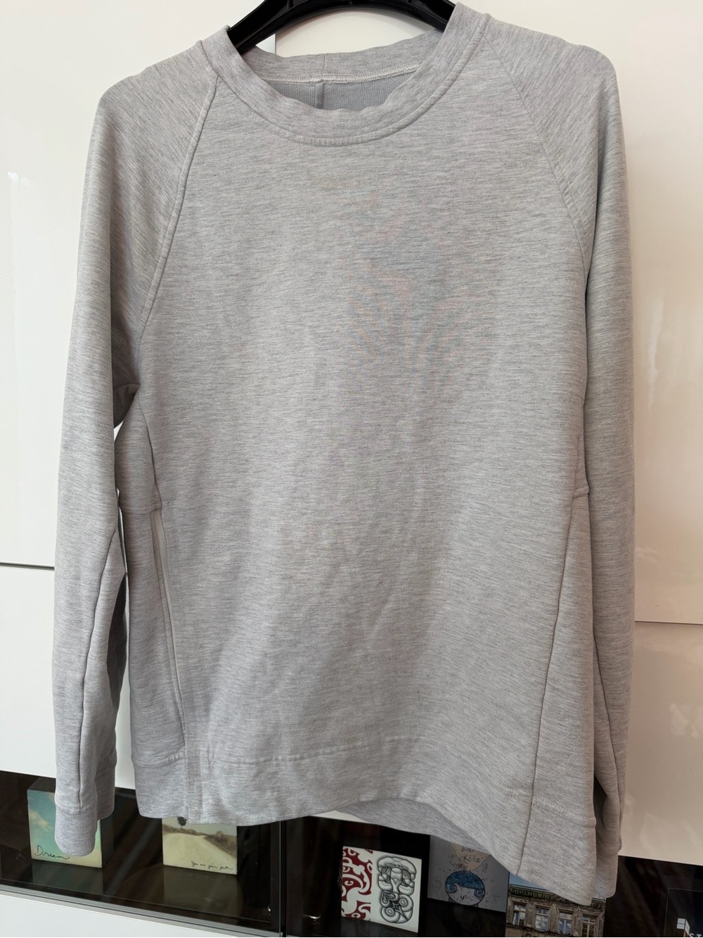 lululemon athletica Light Gray Crew Neck with hidden pocket